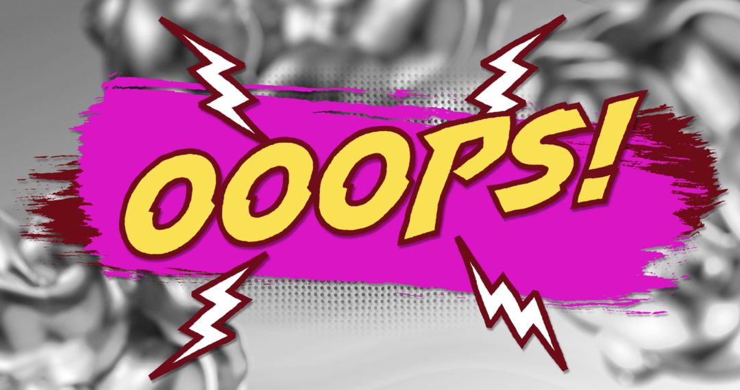 Retro Oops Text on Pink Background in Vintage Comic Style