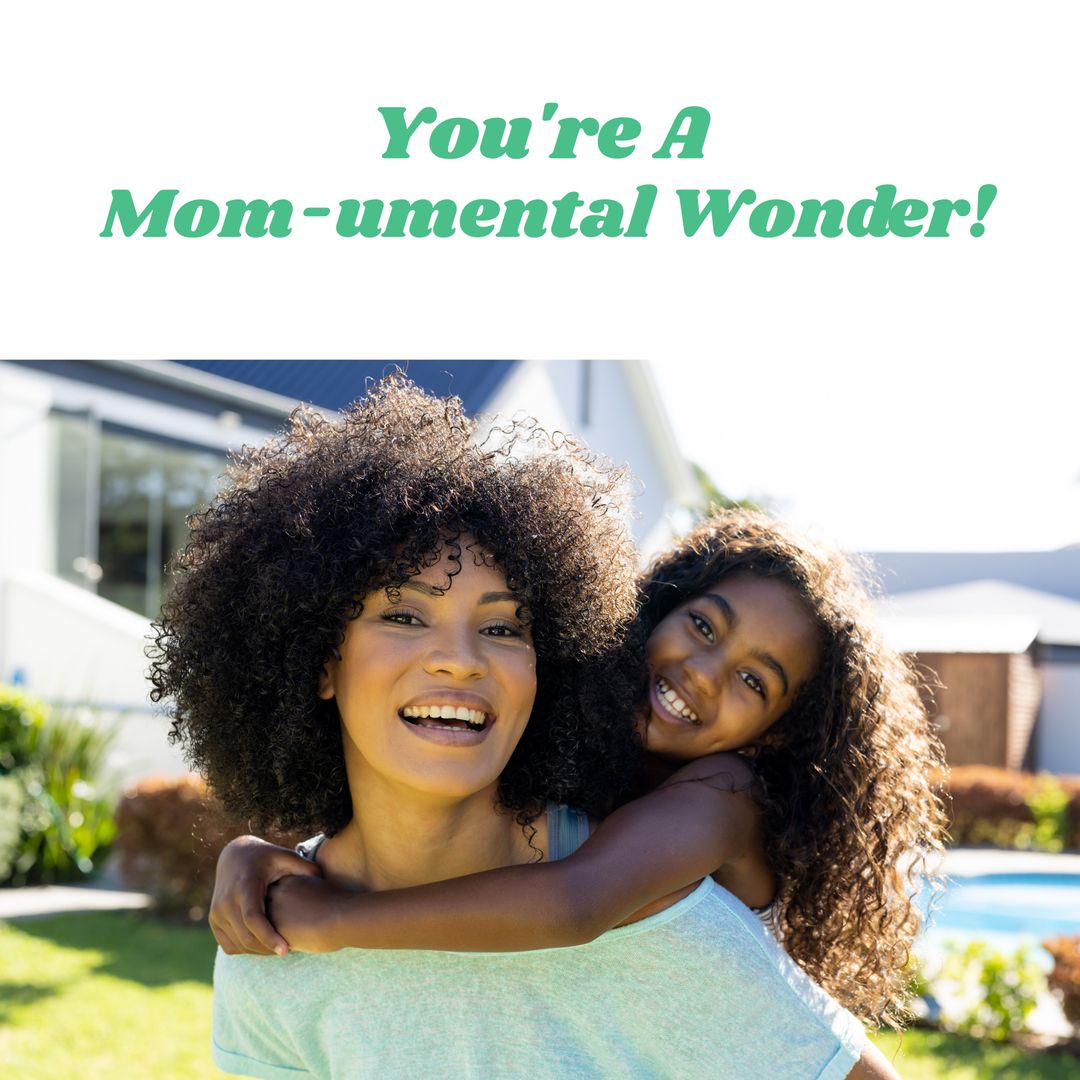Mother and Daughter Smiling in Garden Celebrating Mother's Day