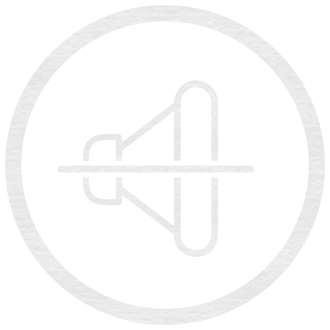 Abstract White Speaker Icon on Transparent Background