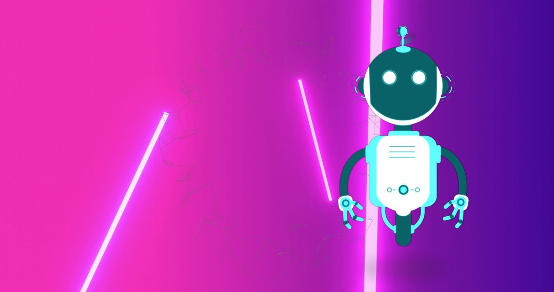 AI Chatbot in Futuristic Neon Background for Digital Communication