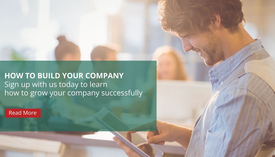 Business Growth Strategy with Focused Professional on Tablet