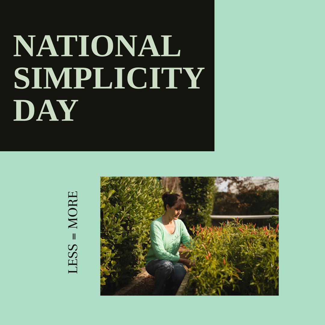 Woman Enjoying Gardening on National Simplicity Day Celebration