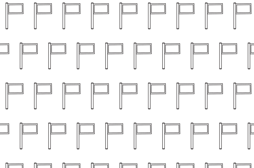 Seamless Black Flag Pattern on Transparent Background