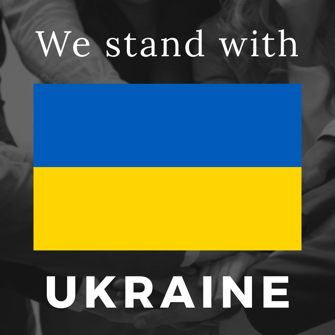 Solidarity with Ukraine Flag and Support Message