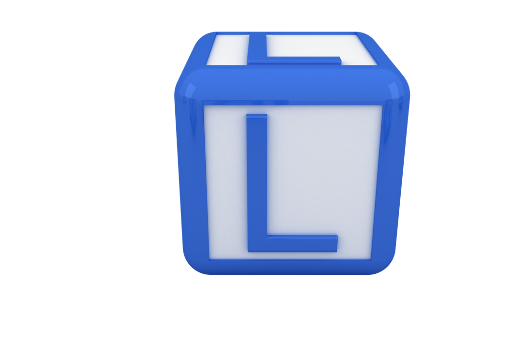 Blue White Cube with L Letter on Transparent Background - Download Free Stock Images Pikwizard.com