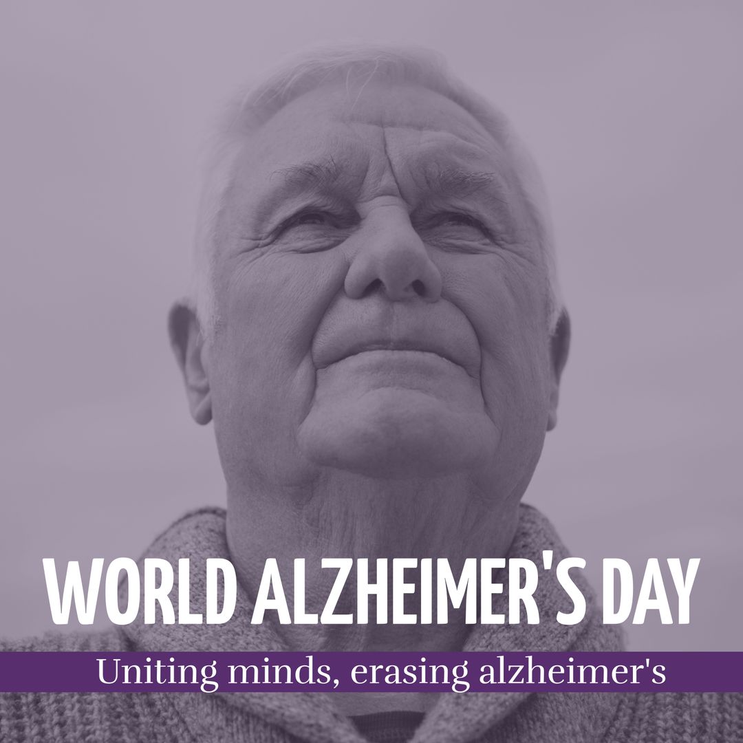 World Alzheimer's Day Awareness, Senior Man in Thought by Seaside - Download Free Stock Templates Pikwizard.com