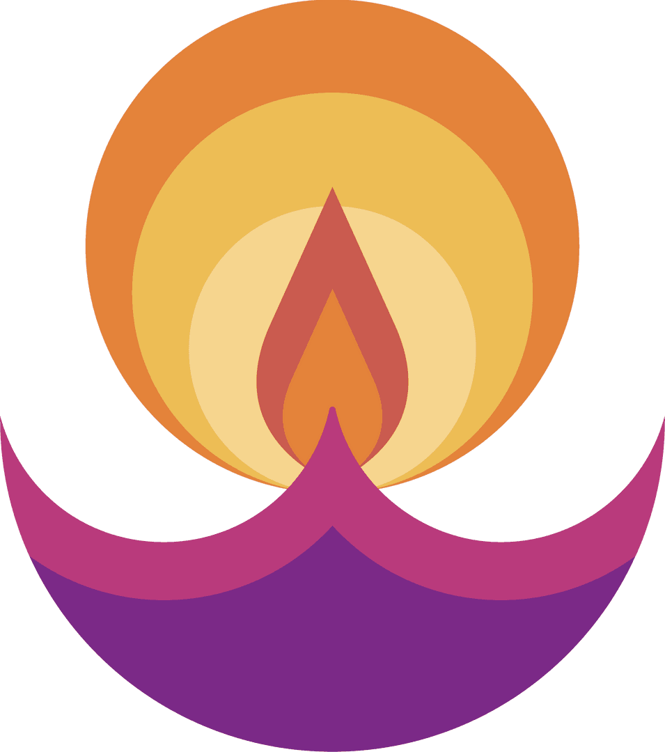 Transparent Vector Abstract Flame Rising Above Magenta Arc