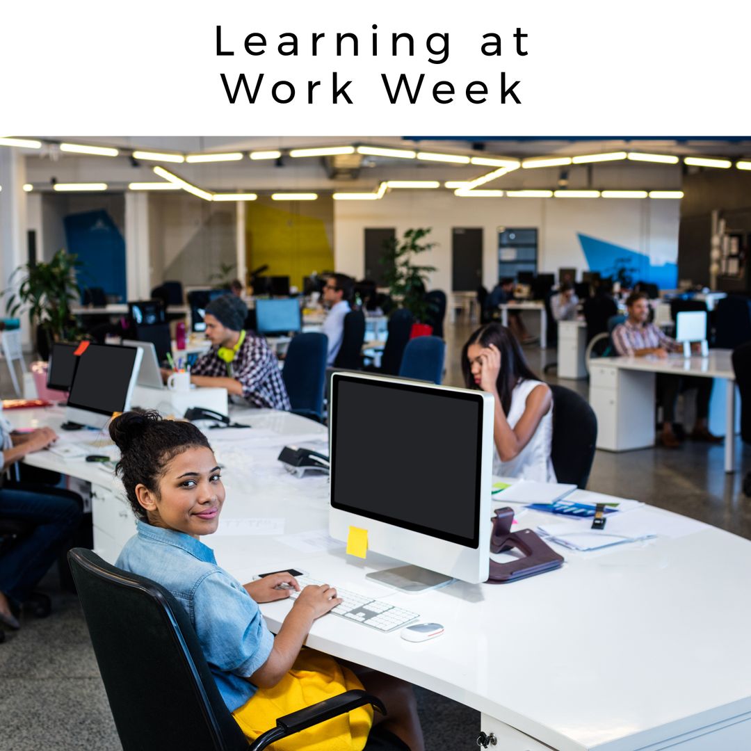 Multiracial Team Engaged During Learning at Work Week