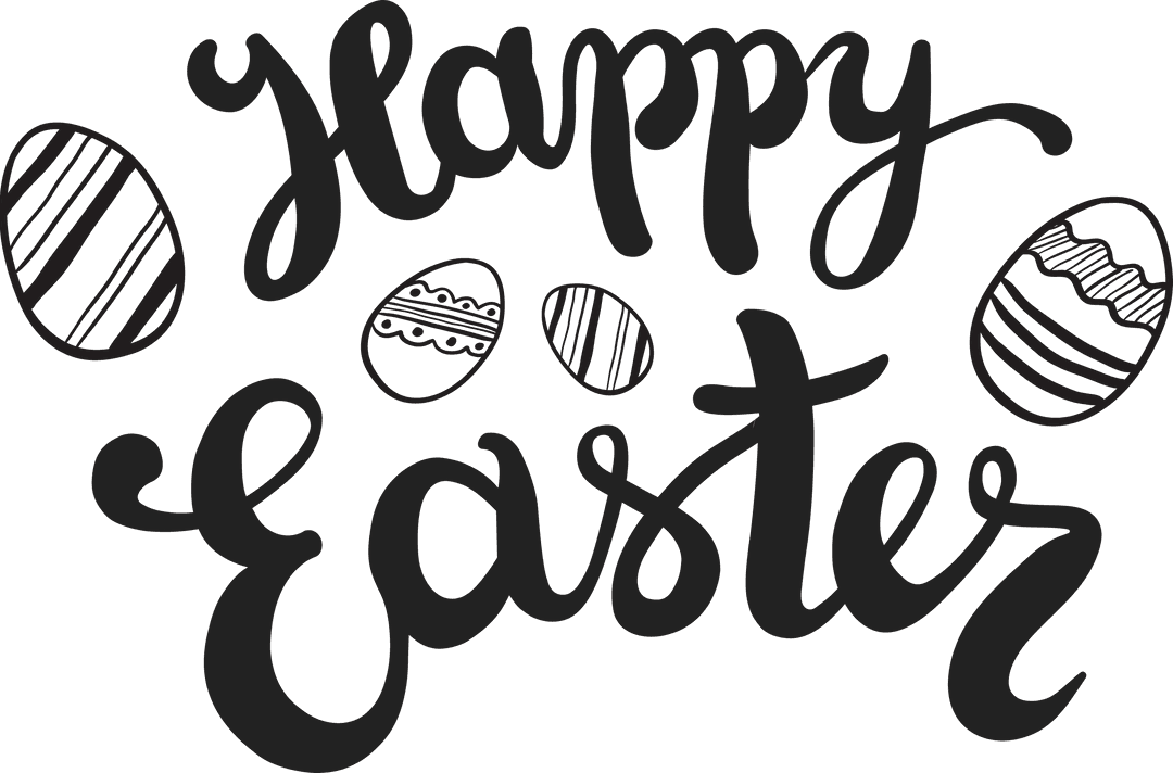 Happy Easter Egg Illustration on Transparent Background