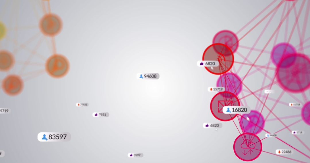 Digital Network Connections with Social Media Icons Display