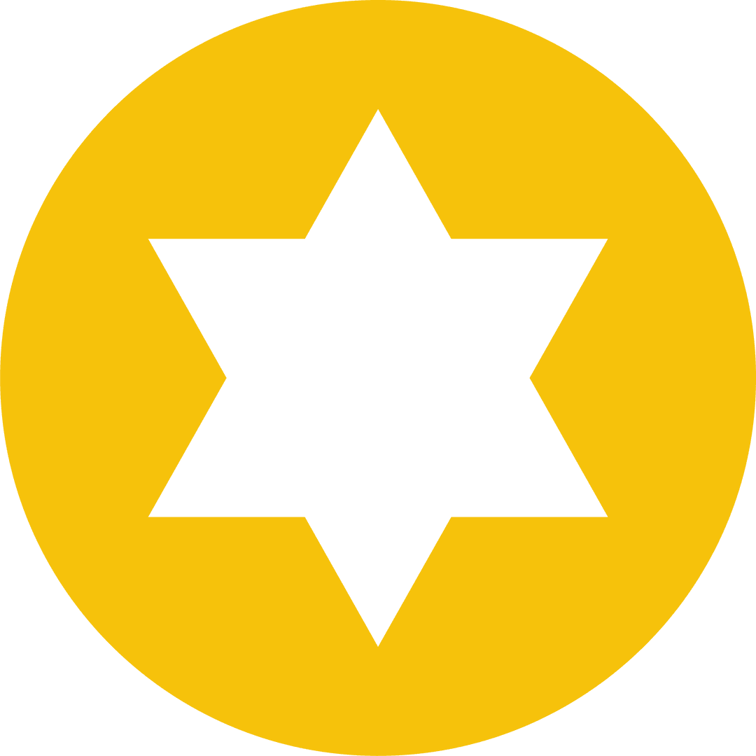 Yellow Circle with Star Hole on Transparent Background