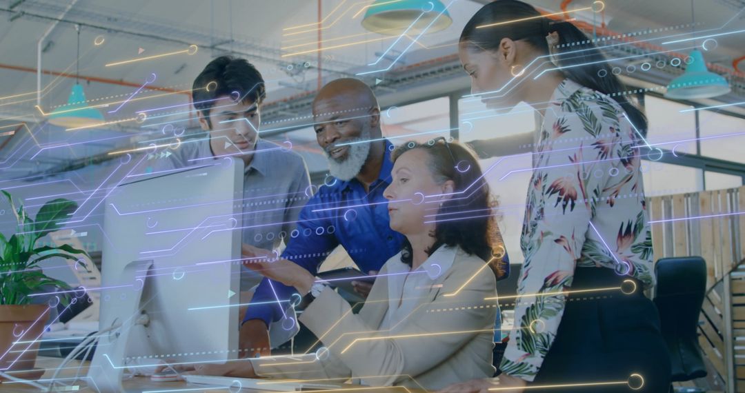 Diverse Business Team Analyzing Digital Data