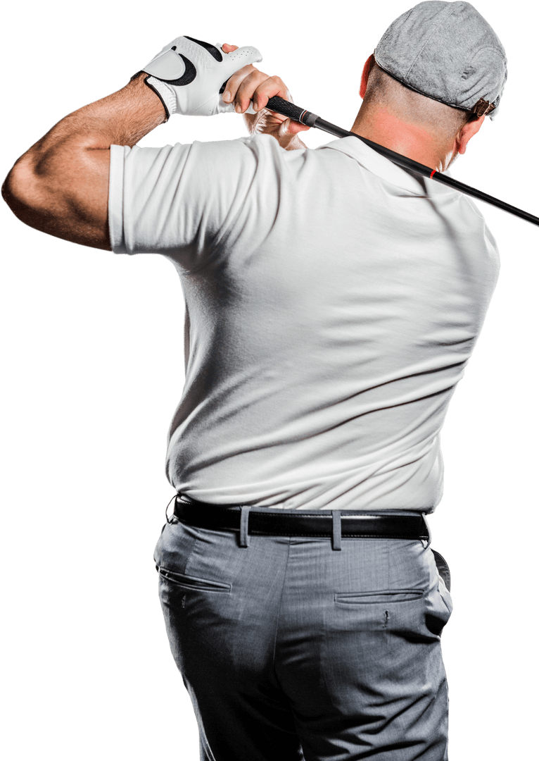 Transparent View of Golfer Ready to Swing