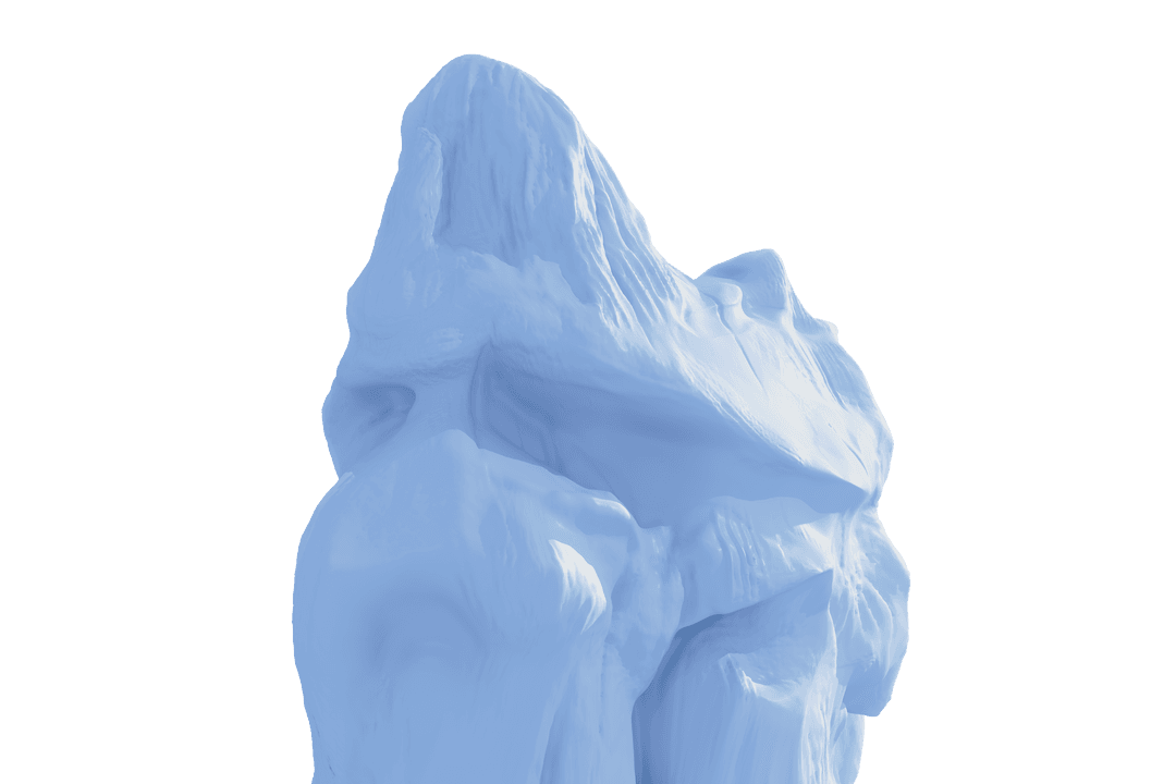 Icy Blue Transparent Iceberg Vector Illustration on Isolated Background