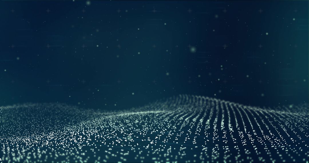 Abstract Digital Wave with Floating Light Spots Background