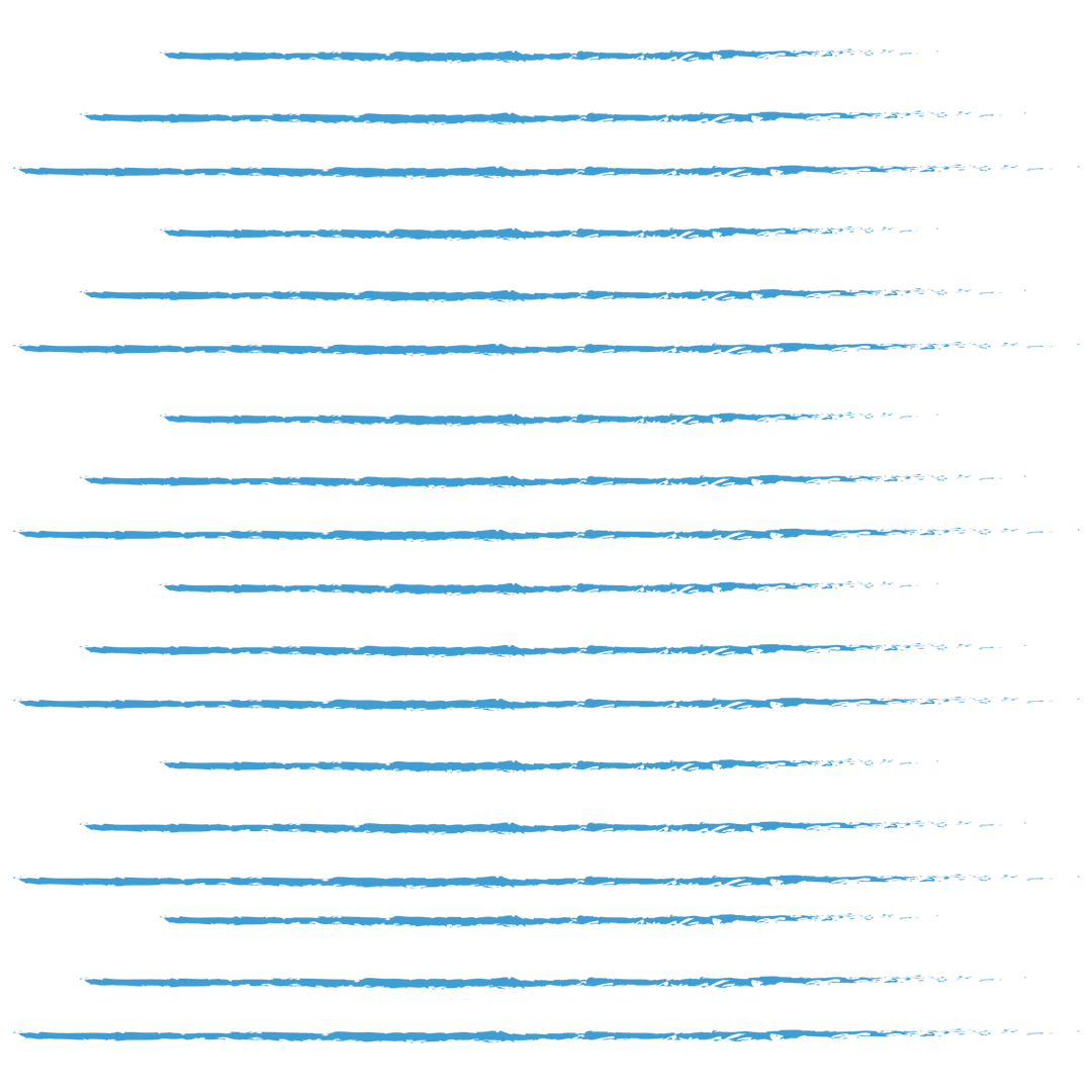 Blue Hand-Drawn Lines Pattern on Transparent Background