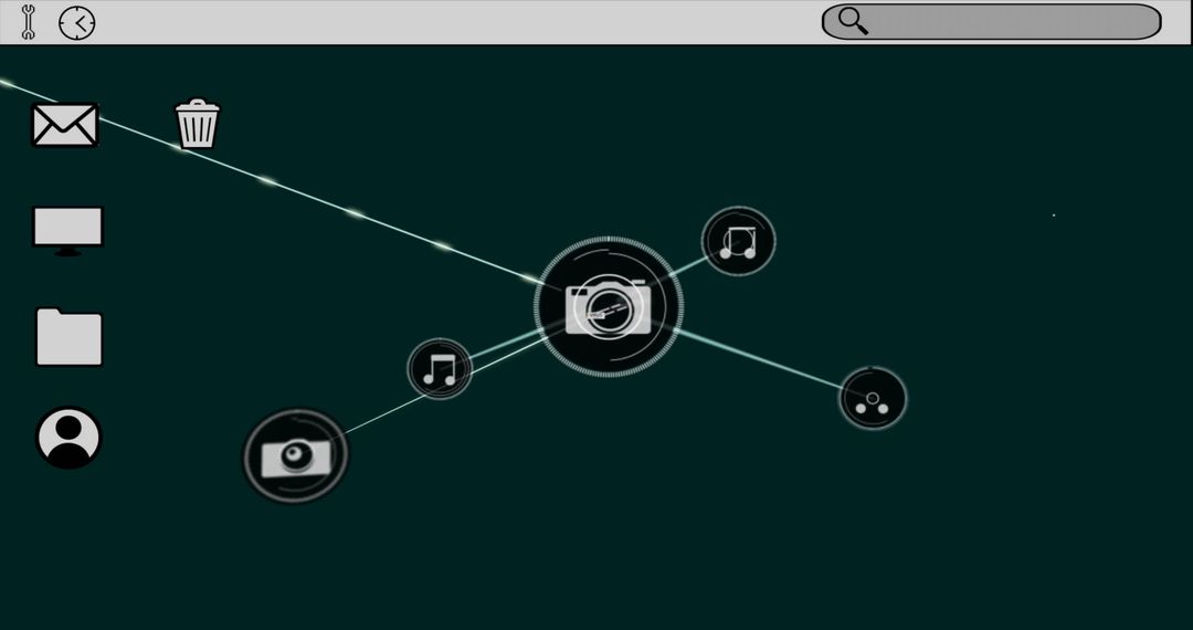 Digital Infographic of Data Connections on Dark Background