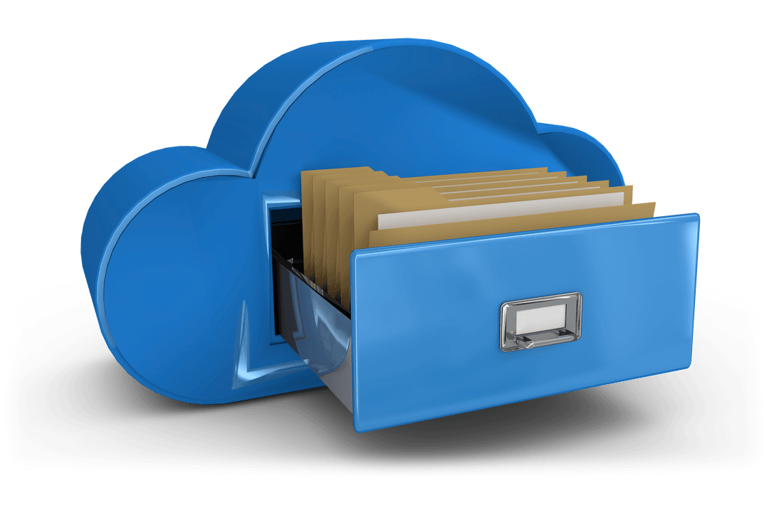 Digital Cloud Storage with Drawer on Transparent Background - Download Free Stock Images Pikwizard.com