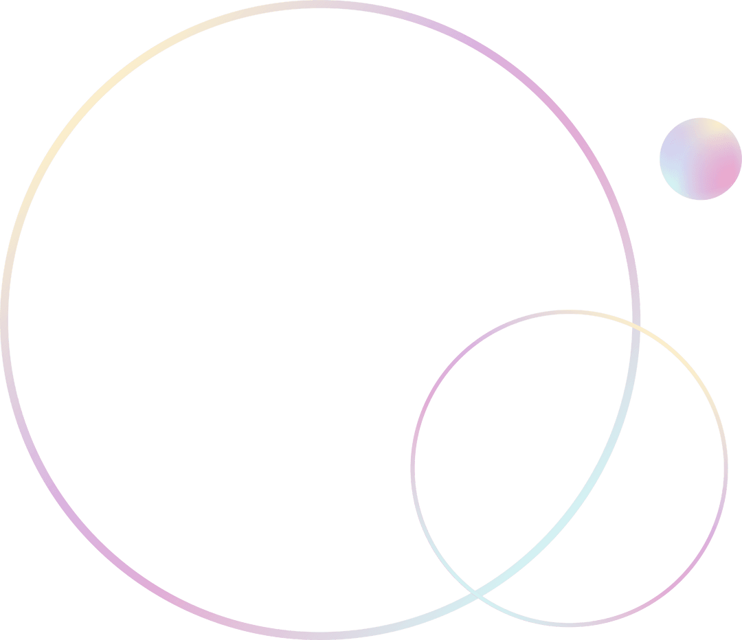 Overlapping Pastel Gradient Rings on Transparent Background