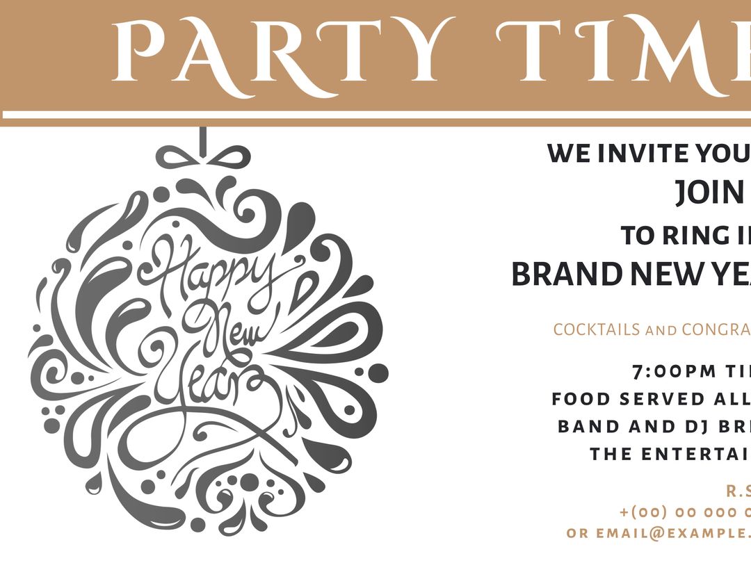 Elegant New Year Party Celebration Invitation Template