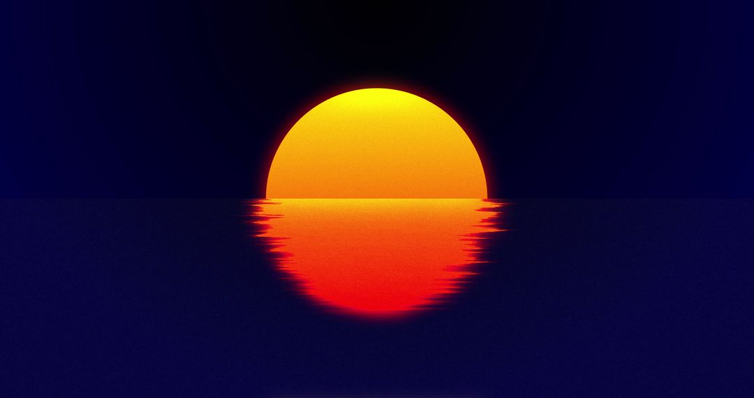 Abstract Glowing Sunset Over Reflective Water Surface