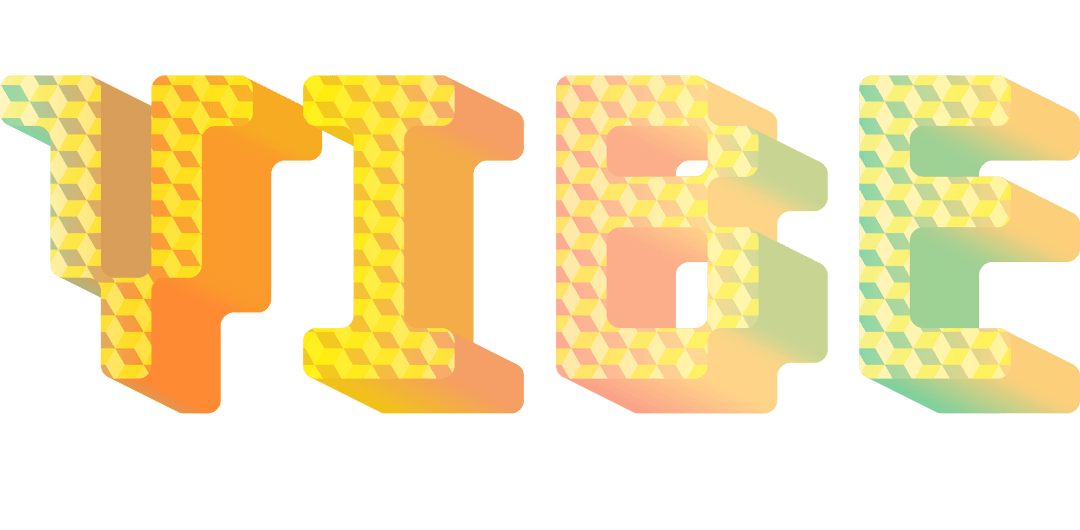 Colorful Transparent Text Design with Geometric Pattern