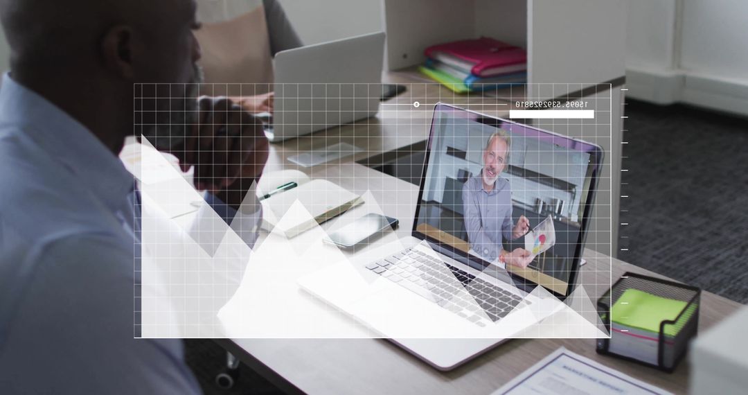 Diverse Business Colleagues in Virtual Financial Data Meeting