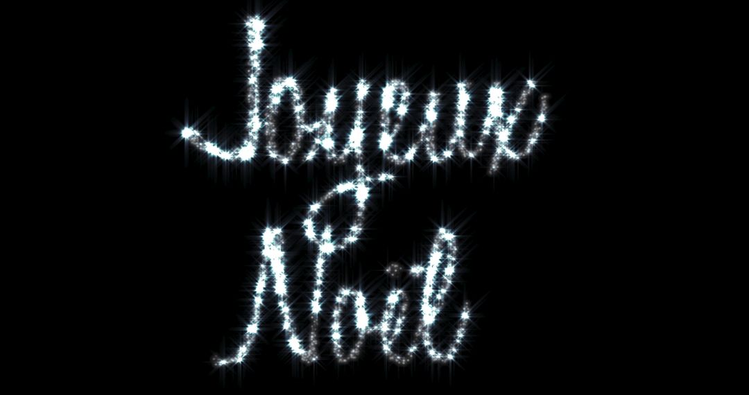 Joyeux Noël Sparkling Holiday Greeting in Glittering Script