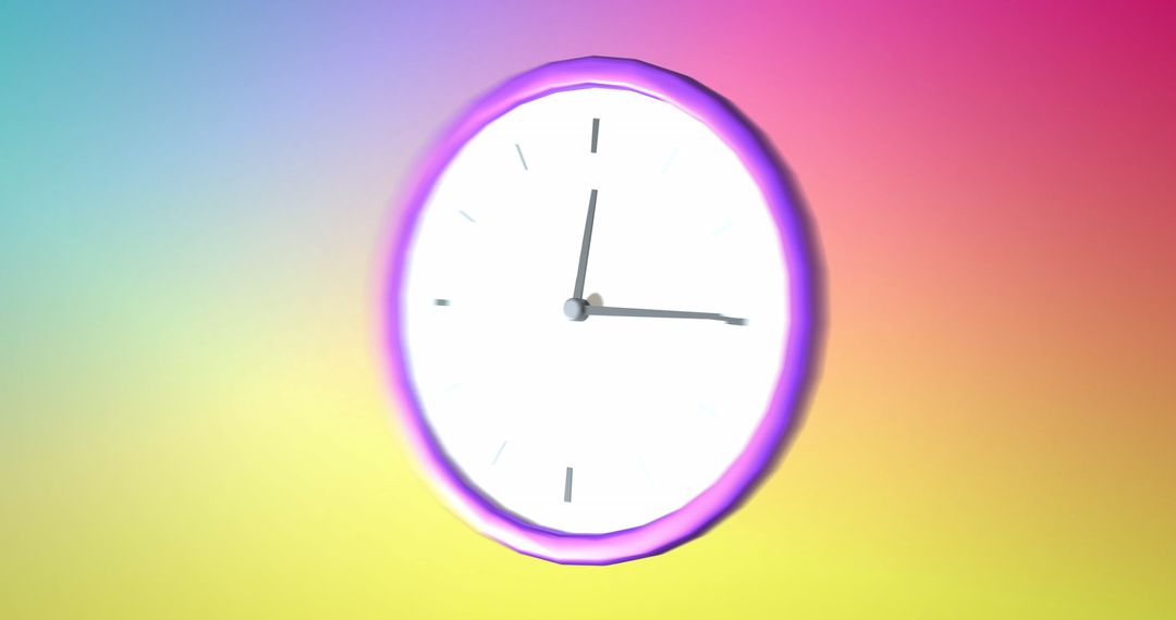 Dynamic Clock on Colorful Gradient Background for Education Concept