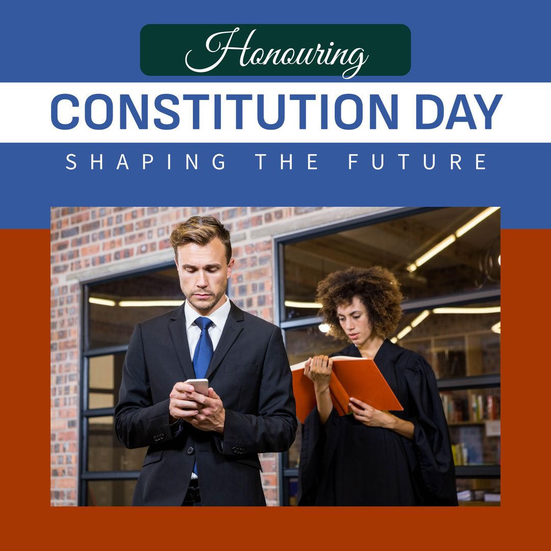 Businesspeople Honoring Constitution Day with Documents