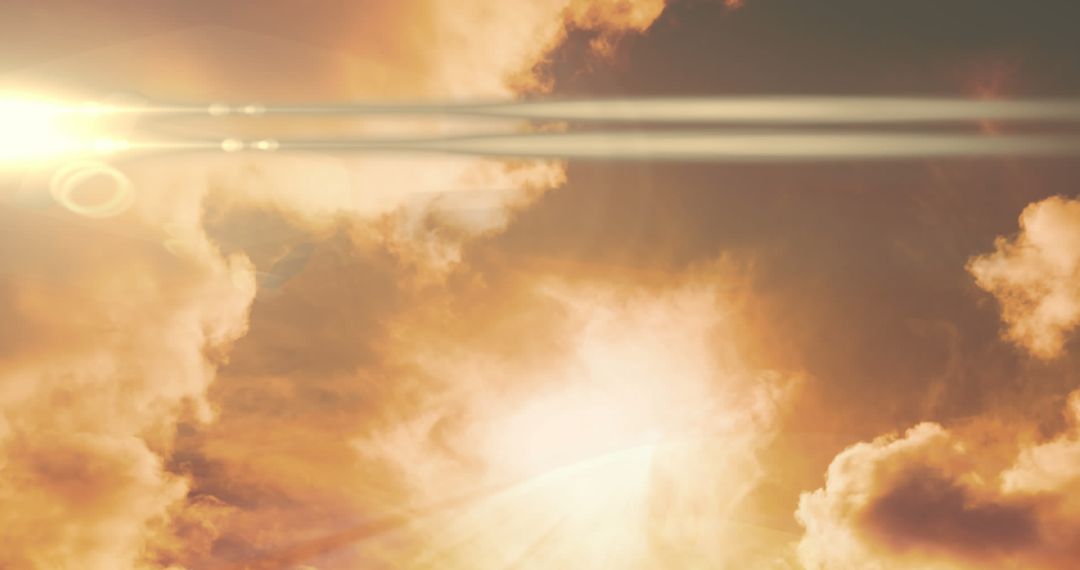 Sunset with Christian Crosses Against Dramatic Sky