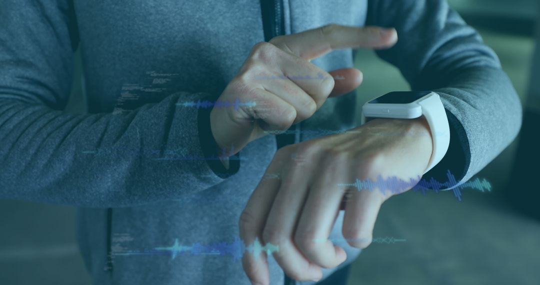 Businessman Interacting with Futuristic Virtual Display