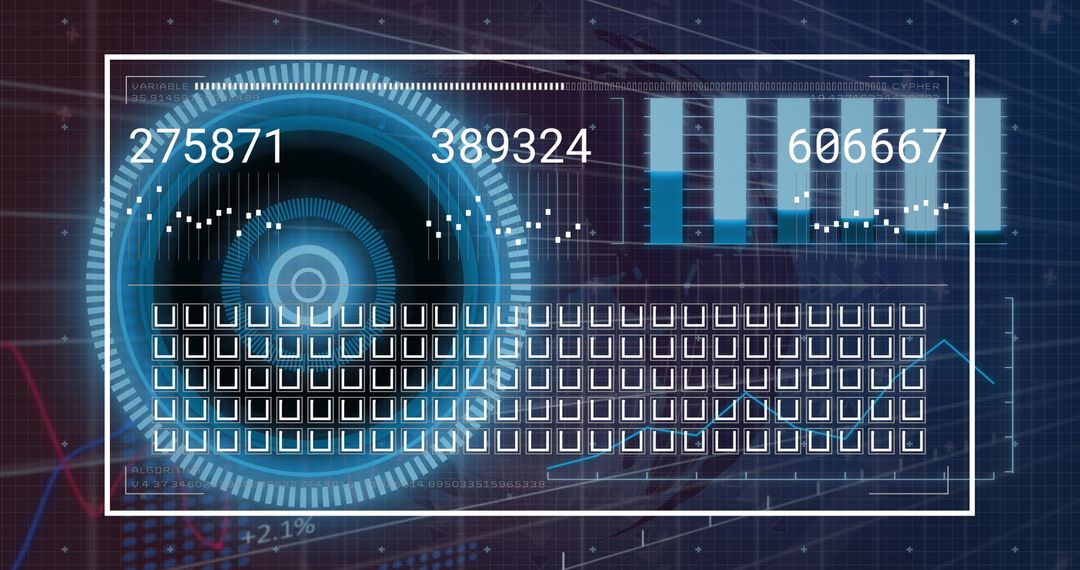 Digital Finance Interface with Data and Graphical Elements