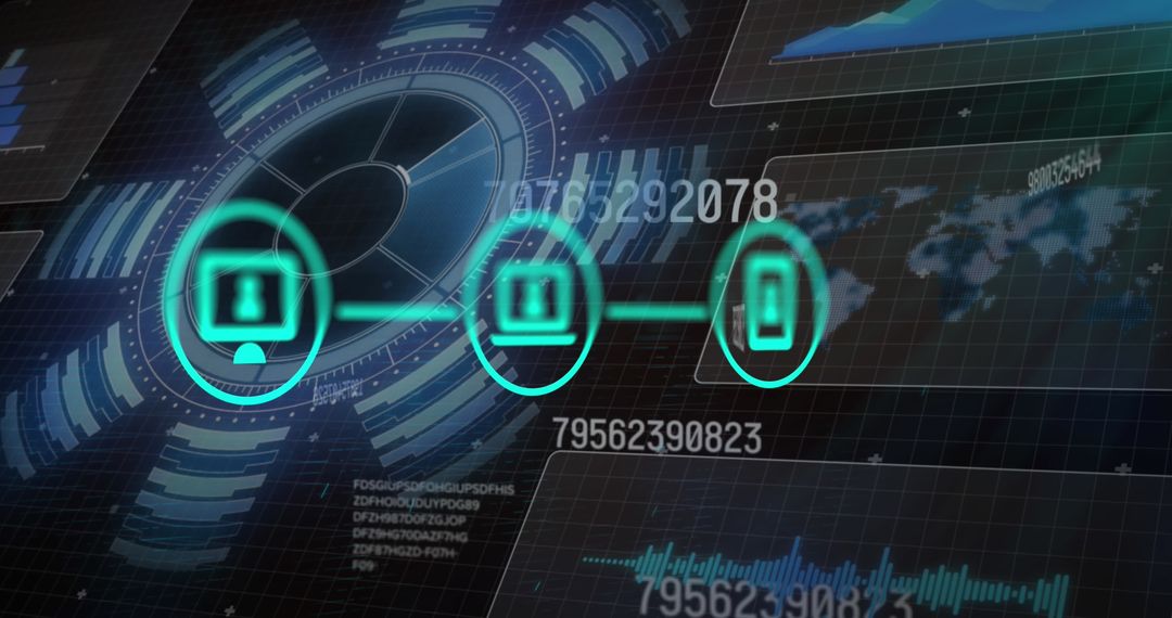 Global digital networking interface with data analytics display