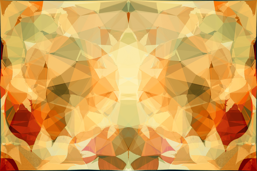Geometric Abstract Pattern with Orange Tones on Transparent Background
