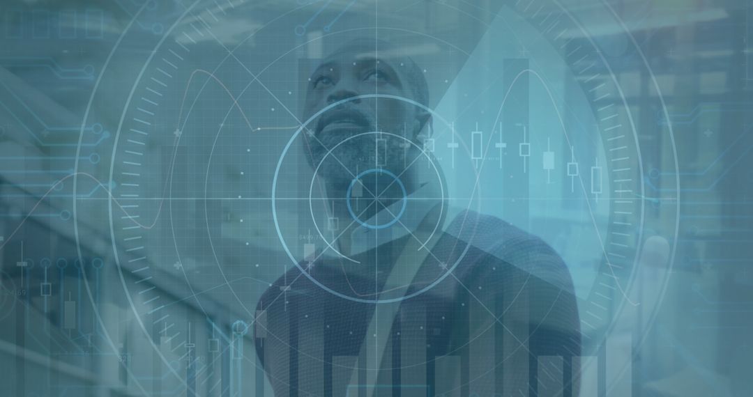 Futuristic Technology Concept with Overlayed Data Graphics