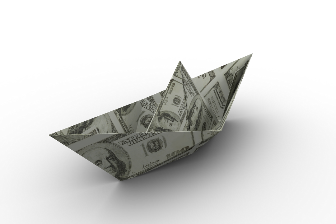 Dollar Paper Boat on Transparent Background Representing Finance and Travel - Download Free Stock Images Pikwizard.com