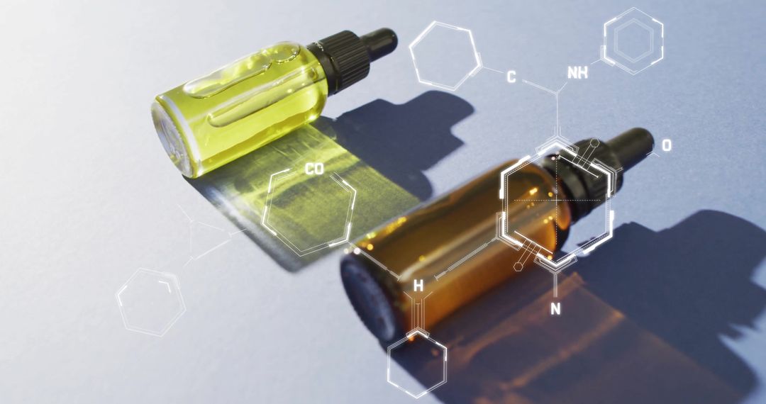 Digital Interface with Vials and Molecular Structures