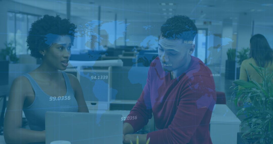 Team Collaborating with Innovation and Technology Holographic Display