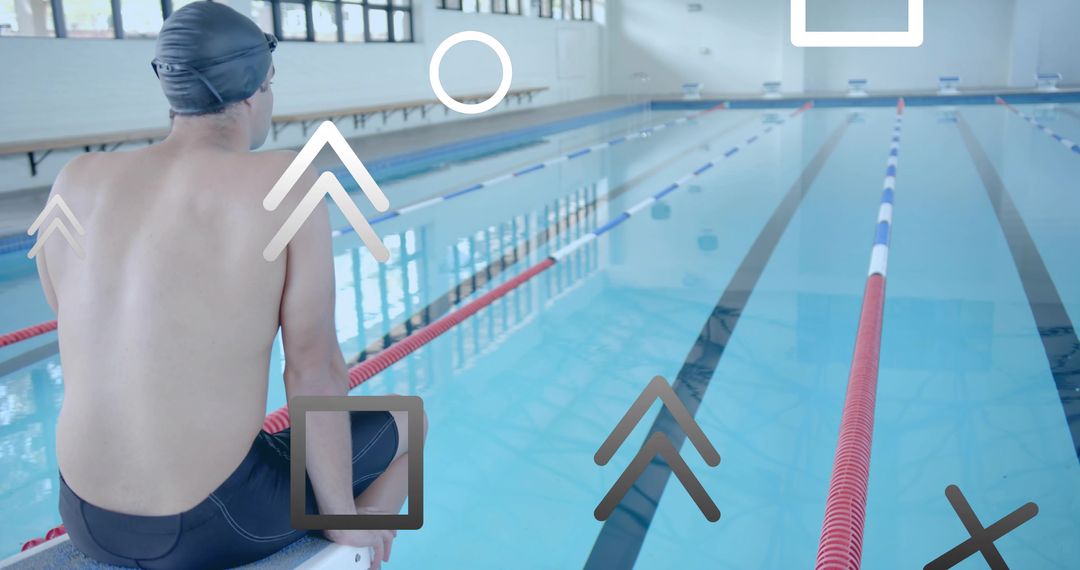 Swimmer Ready for Competitive Training at Poolside