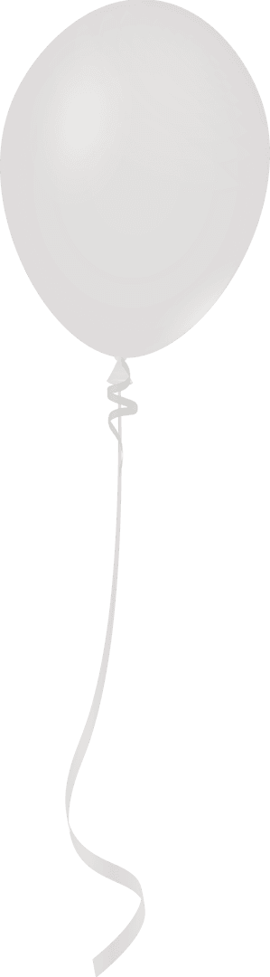 Grey Transparent Balloon with Streamer on Isolated Background