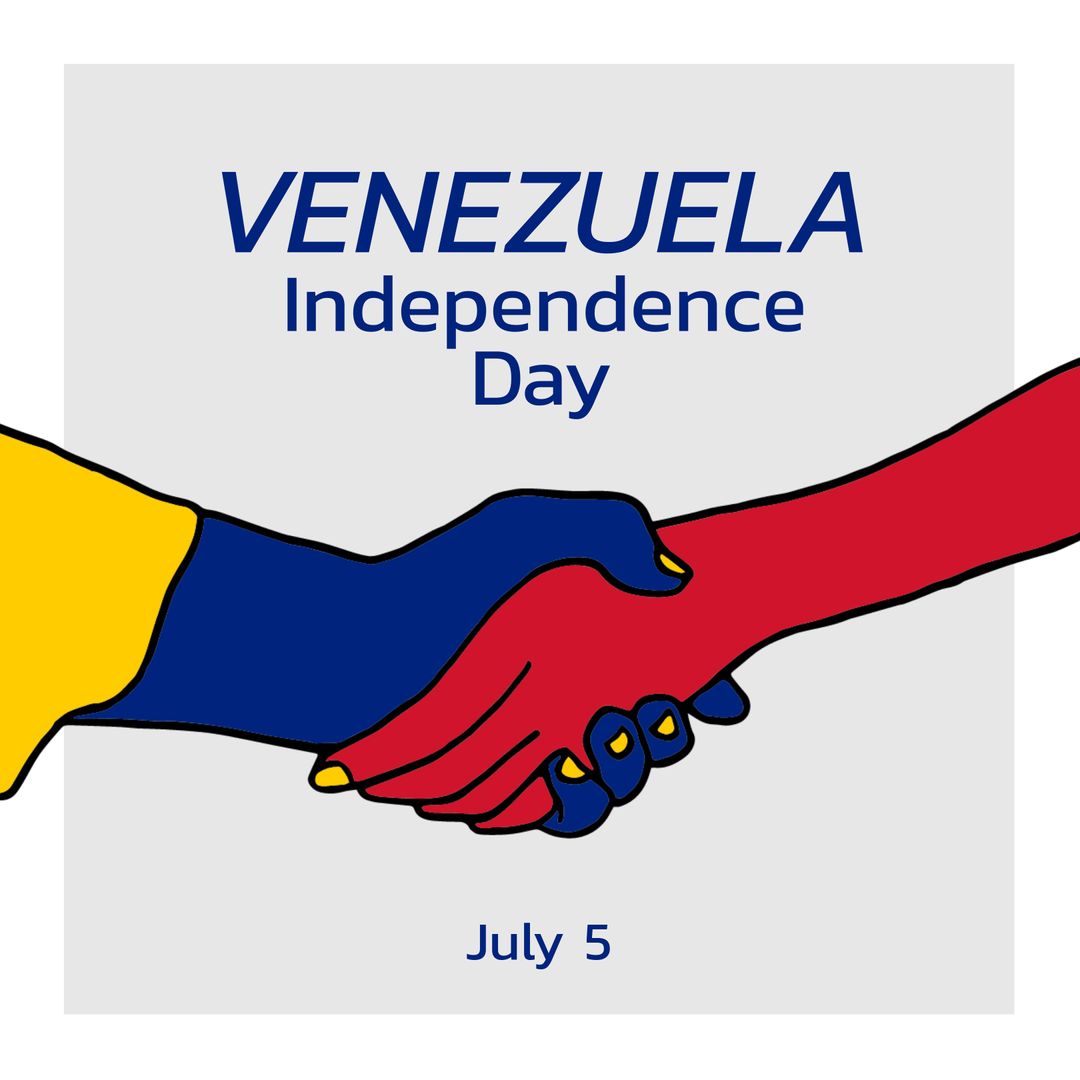 Symbolic Handshake Celebrating Venezuela Independence Day