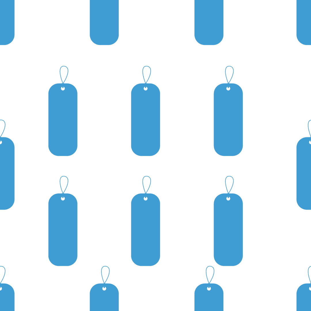 Seamless Pattern with Blue Tags on Transparent Background