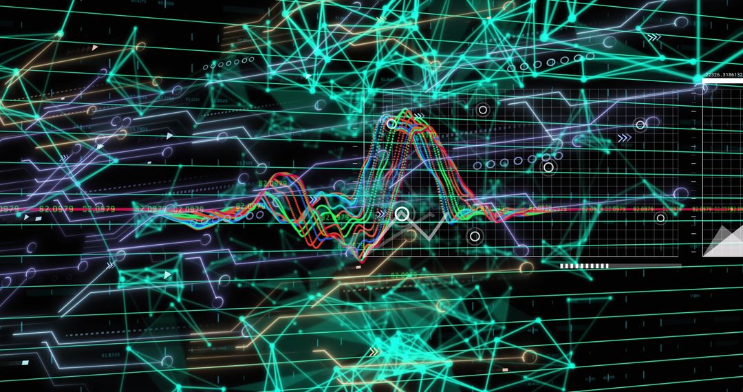 Futuristic Digital Data Analysis with Vibrant Graphs