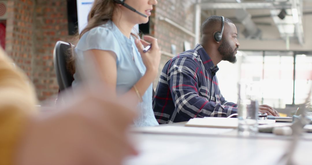 Customer Support Team in Modern Office Working Collaboratively