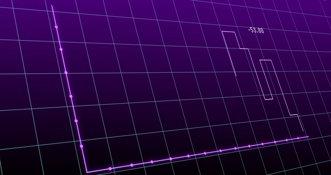 Dynamic Financial Graph with Violet Background Concept