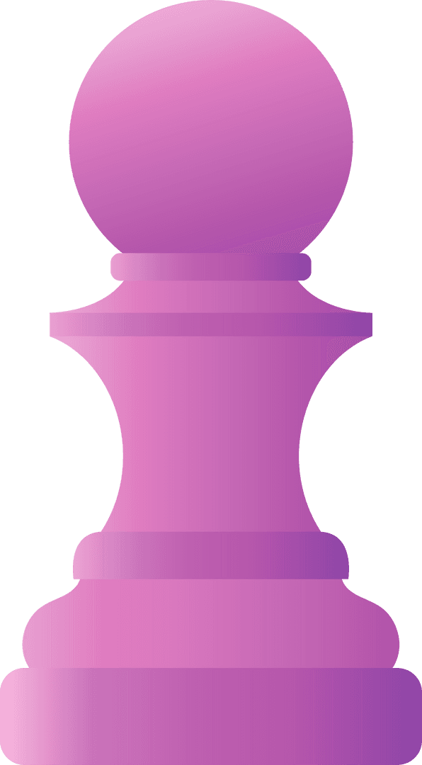 Elegant Pink Purple Chess Pawn Transparent Digital Vector