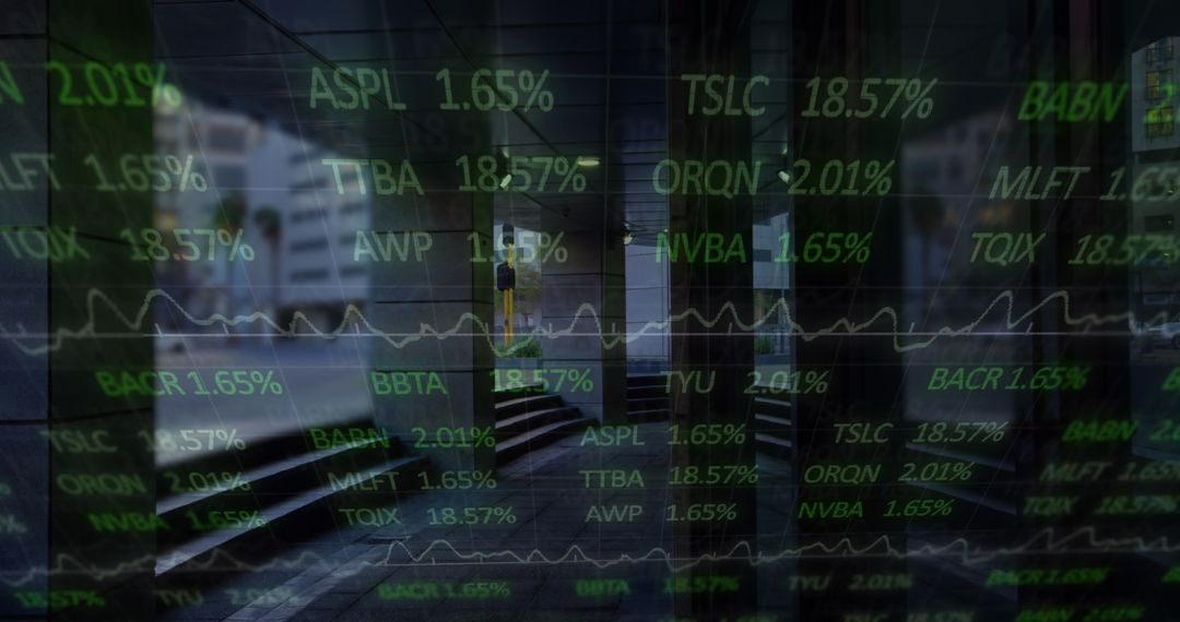 Financial Data Overlay on Modern Architecture