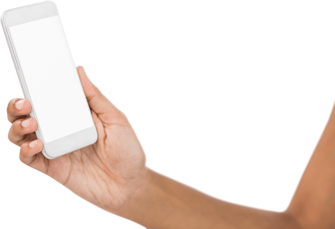 Businesswoman Hand Holding Smartphone with Transparent Screen Concept