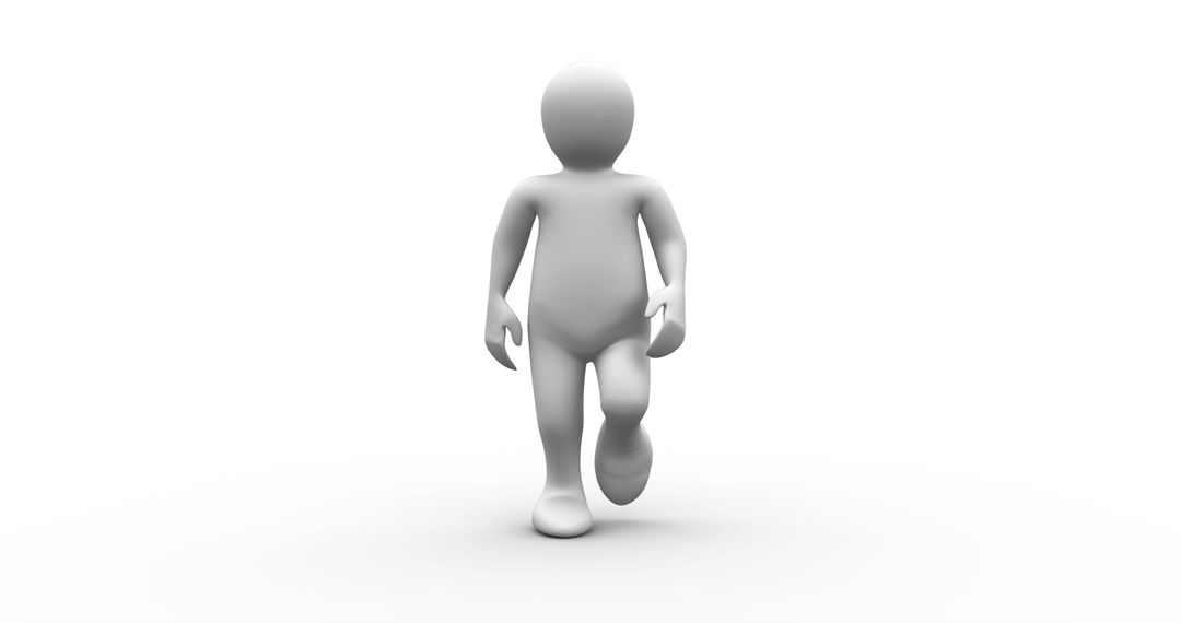 3D Rendered Character Walking Forward in White Background - Free Images, Stock Photos and Pictures on Pikwizard.com